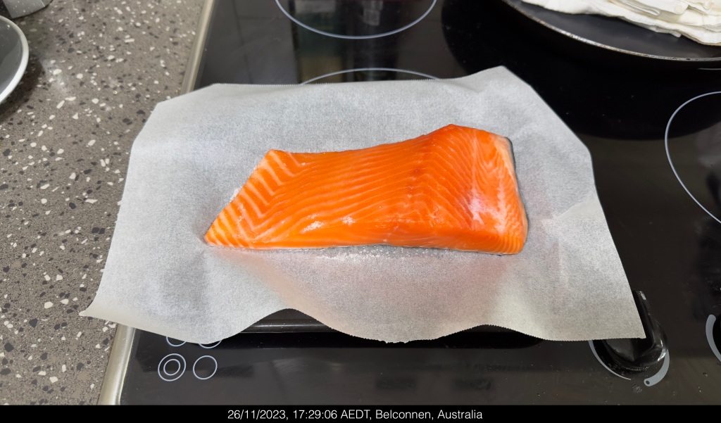 Poached salmon